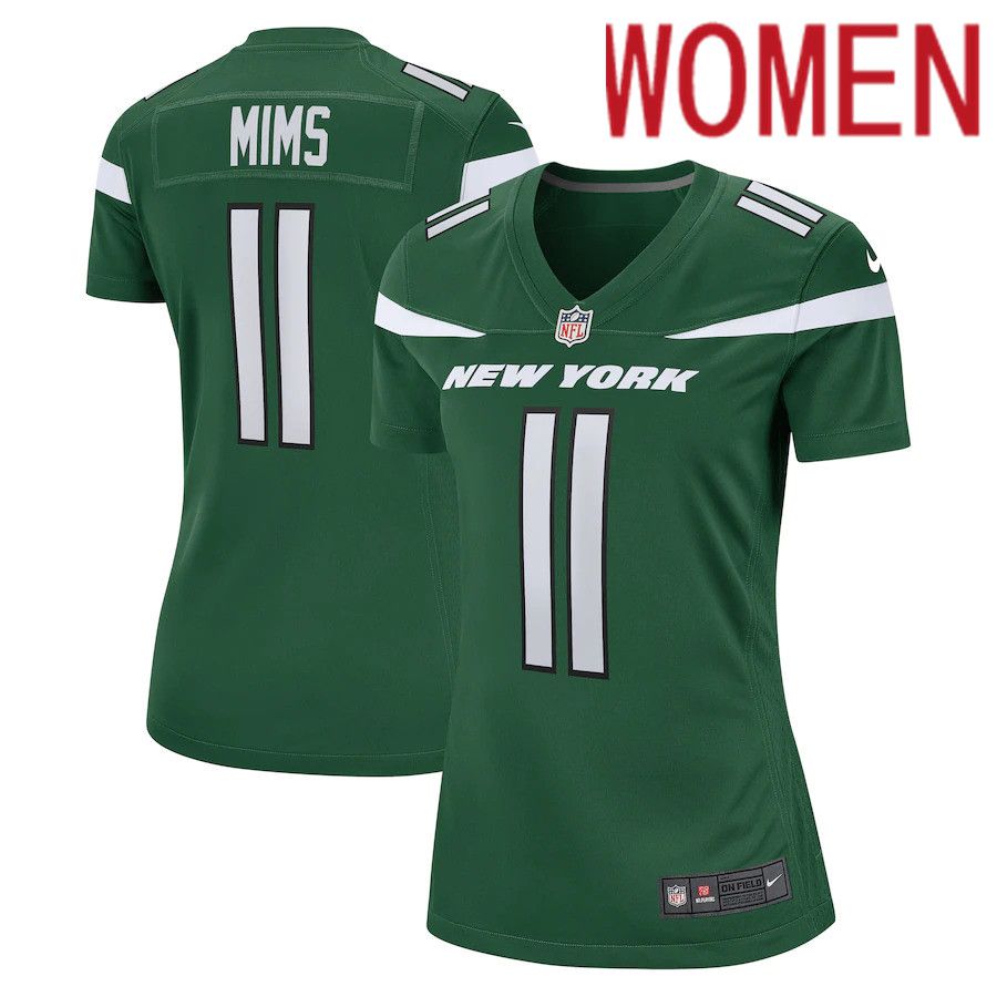 Women New York Jets #11 Denzel Mims Nike Gotham Green Game NFL Jersey->women nfl jersey->Women Jersey